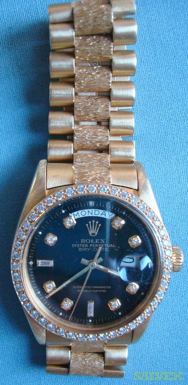 black face rolex with diamonds