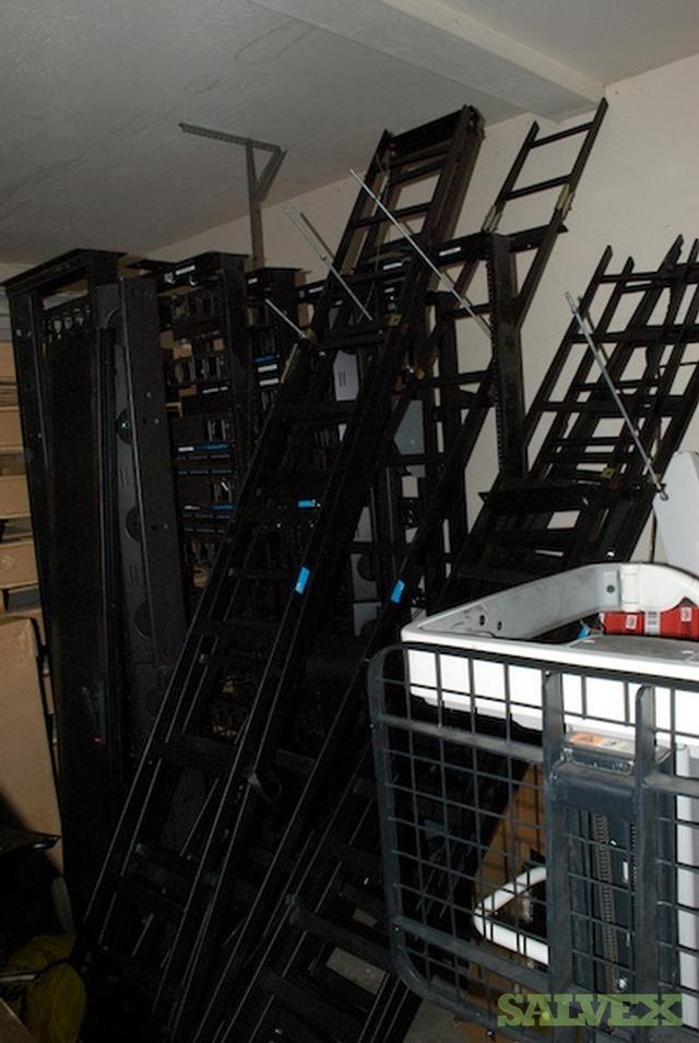 7 Hubbell Server Racks with Ladder Rack Extensions, Large Lot