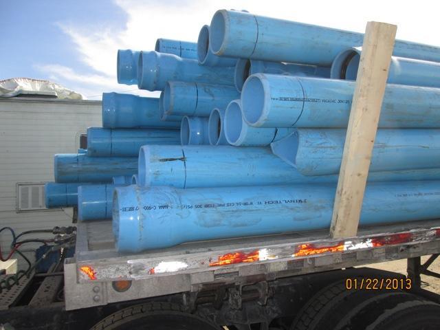 Blue PVC Water Main Pipe 20 Ft Long 8 C900 DR 14 CL 305 Qty 200 
