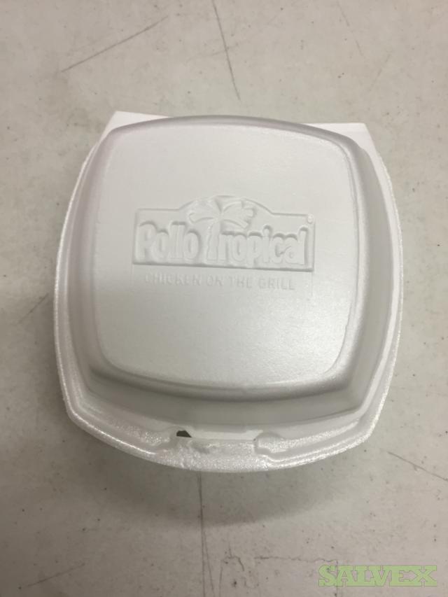 White Foam Hinged Sandwich Container 5" Salvex