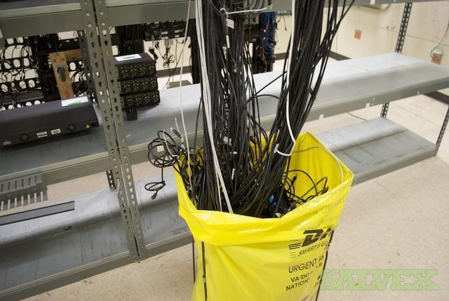Hubbell Server Rack 7 Hubbell Server Racks with Ladder Rack Extensions, Large Lot Ethernet ...