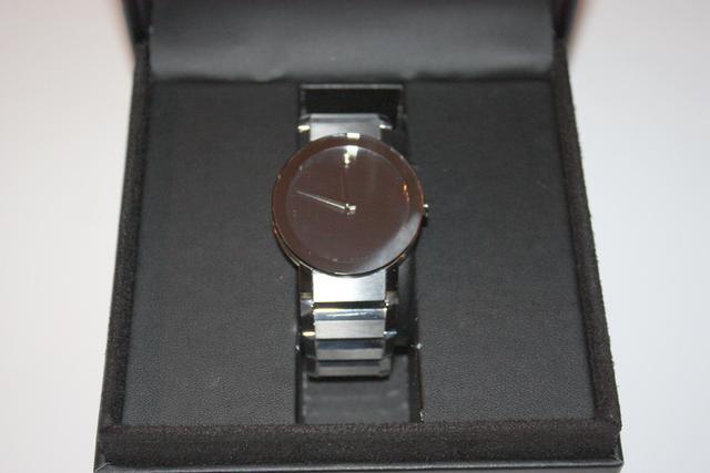men's movado mirror face watch