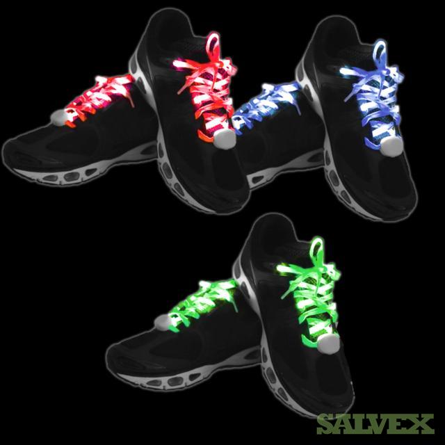 10 LED Light up Shoe Laces (Red, Blue and Green) Salvex