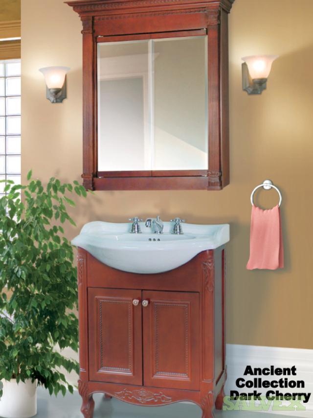 Morrison 48 In Distressed Java Single Sink Bathroom Vanity White Engineered Stone Top 499 Auction Bidrl Com Online Auction Marketplace