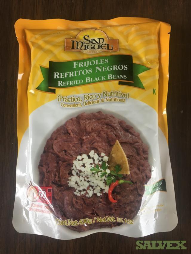 San Miguel Refried Black Beans 15.1 oz 210 Cases of 2520 Packets Salvex