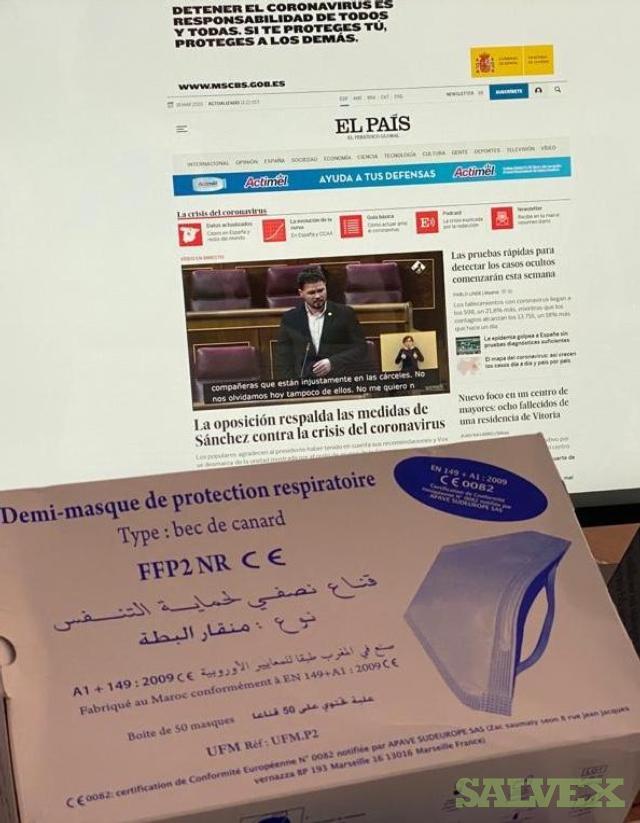 FFP2 Masks NRD / 2292WH EN1492001+A12009 EN 1468832014 TYPE IIR 6 PROTECTIVE COMBINATION