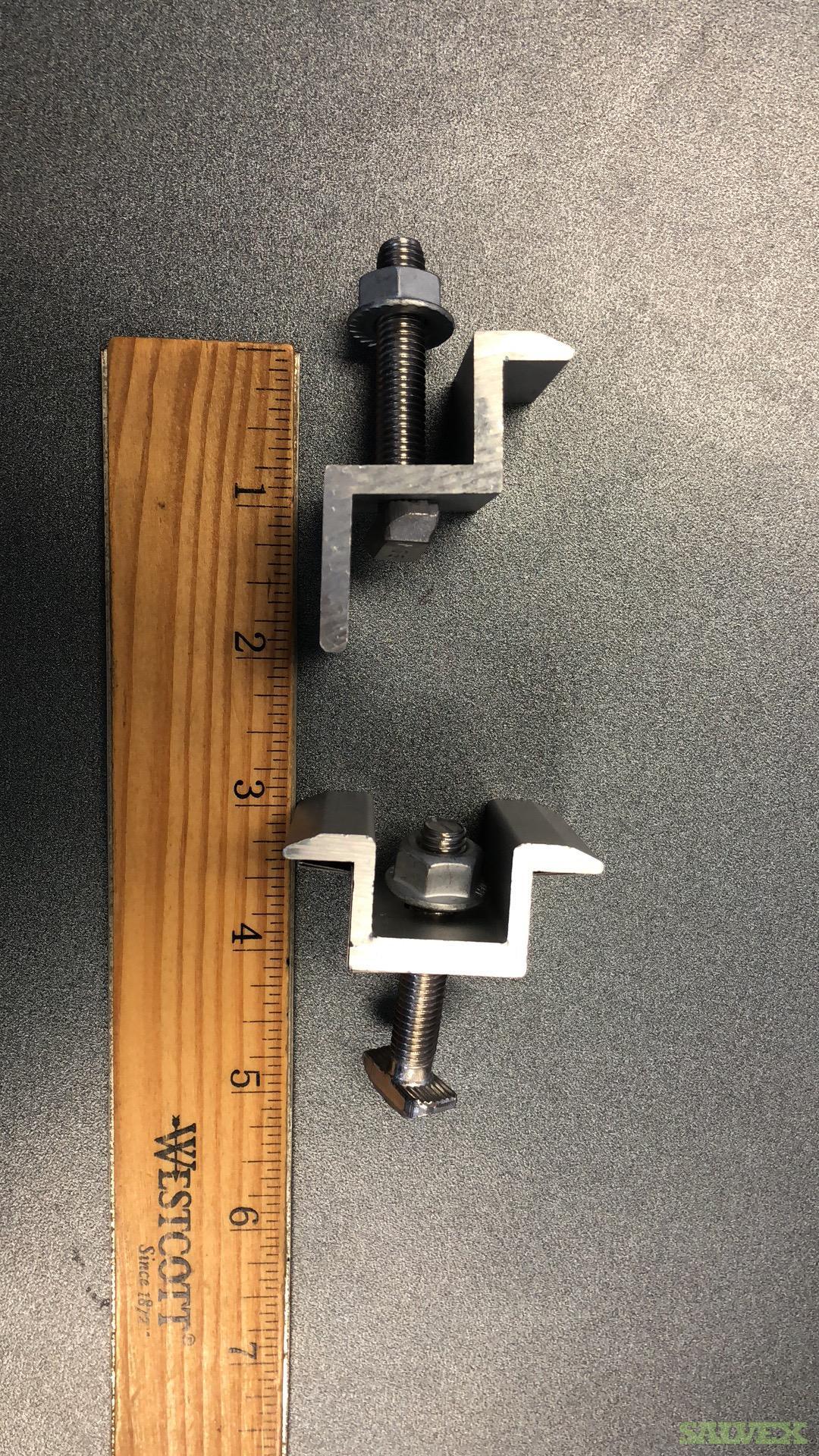 Solar Panel Hardware - Mid and End Clamps (with T-bolts and Nuts)