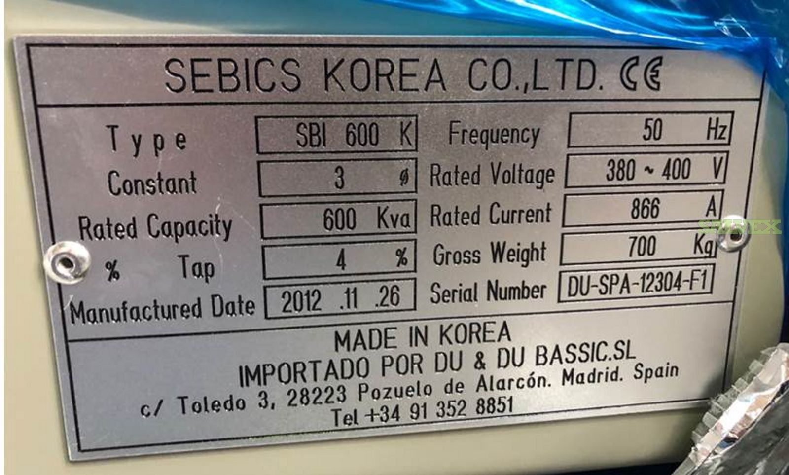 Sebics Equipment - Power Factor Saver 600 kw & 1750 KW
