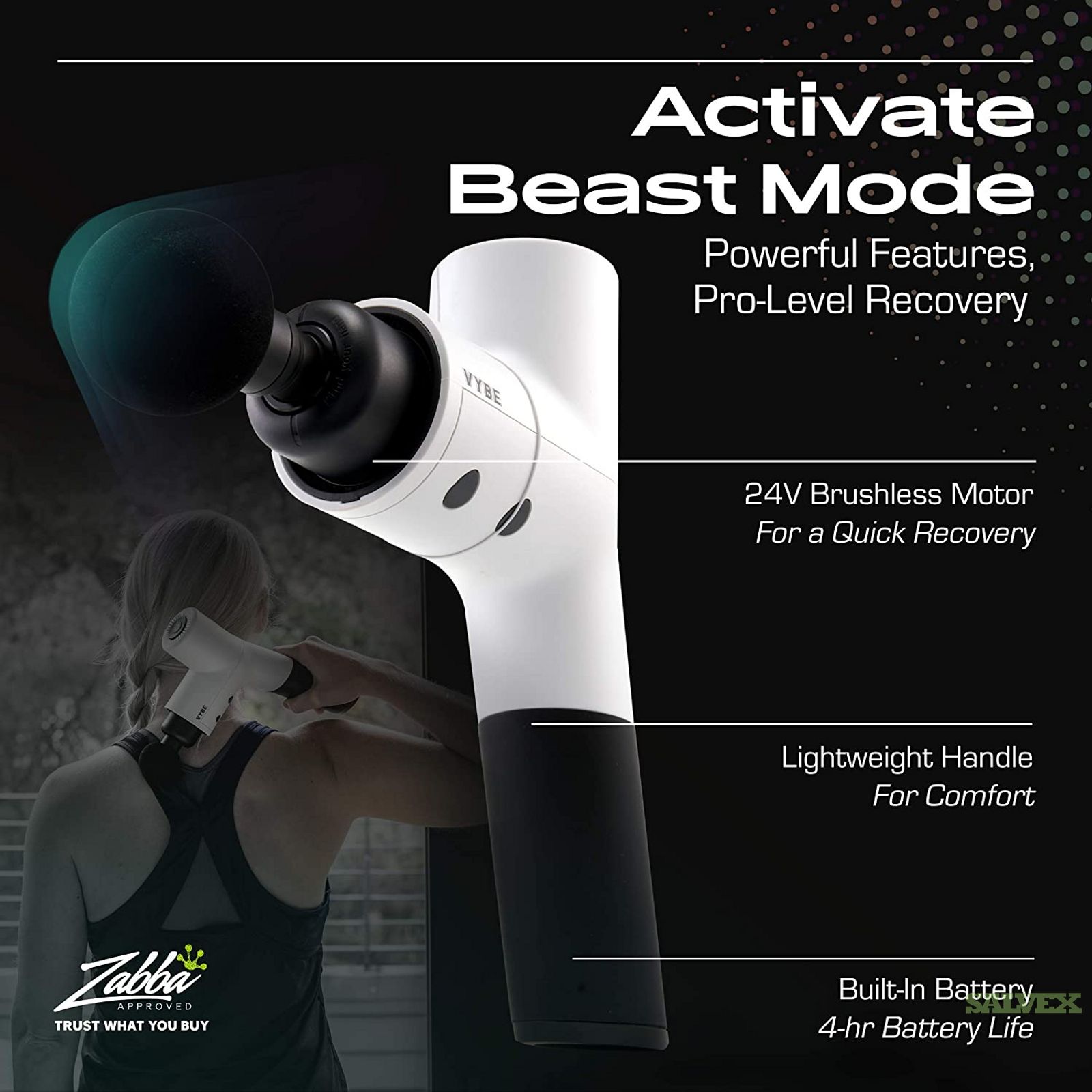 VYBE Premium Muscle Massager Gun- Handheld Deep Tissue Percussion Massage Gun for Athletes (85 Units)