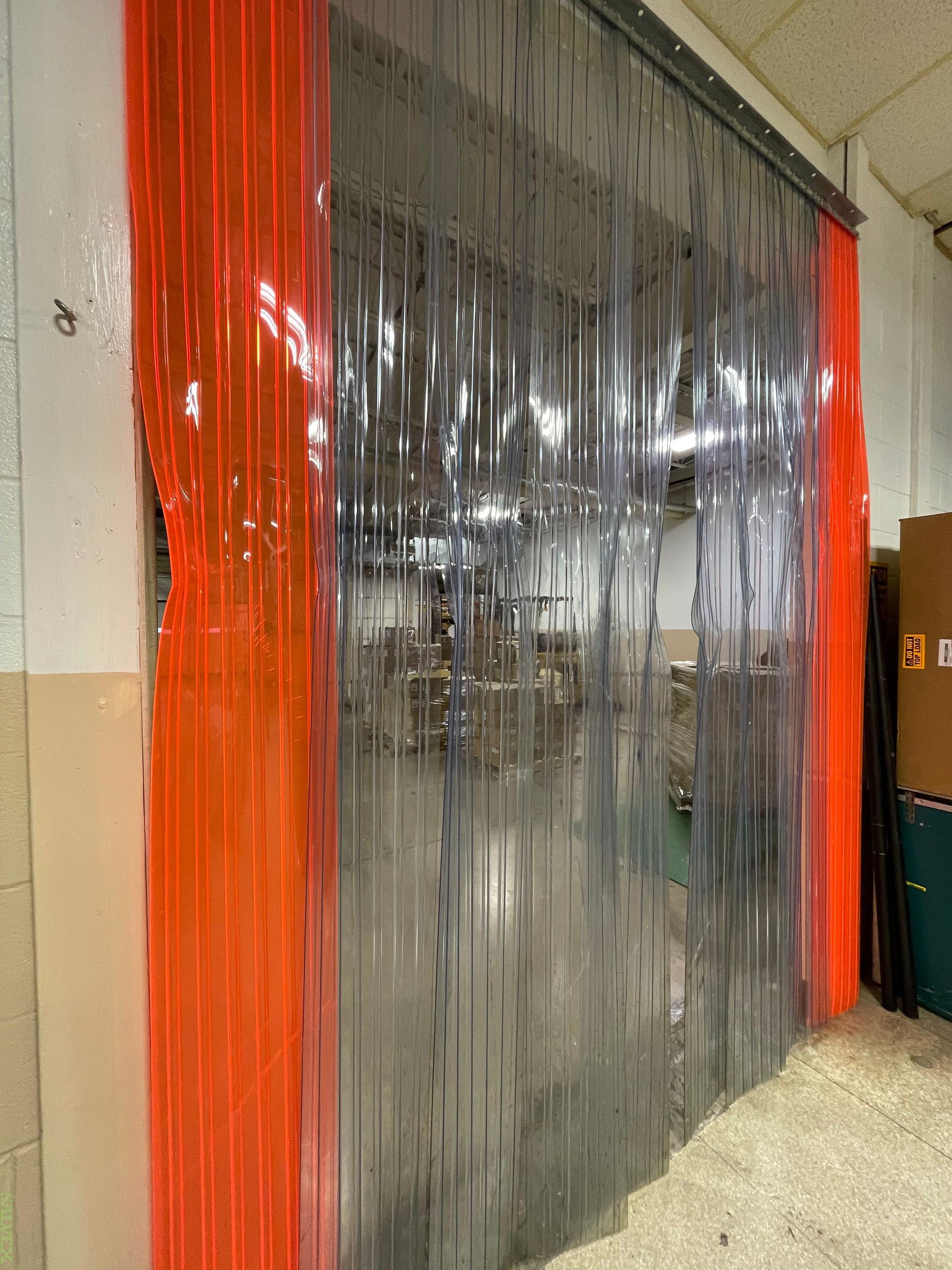 Commercial Industrial Double Doors with Frame and 10 x 10 Strip Curtain