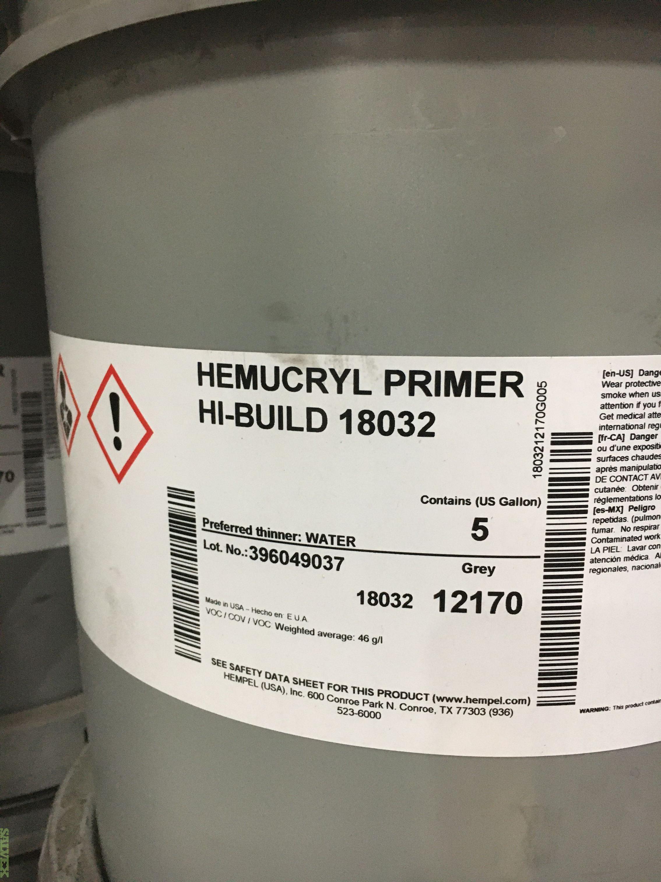 Hempel Hemucryl Primer HI-Build 18032 (34 Pails of 5-Gallon)