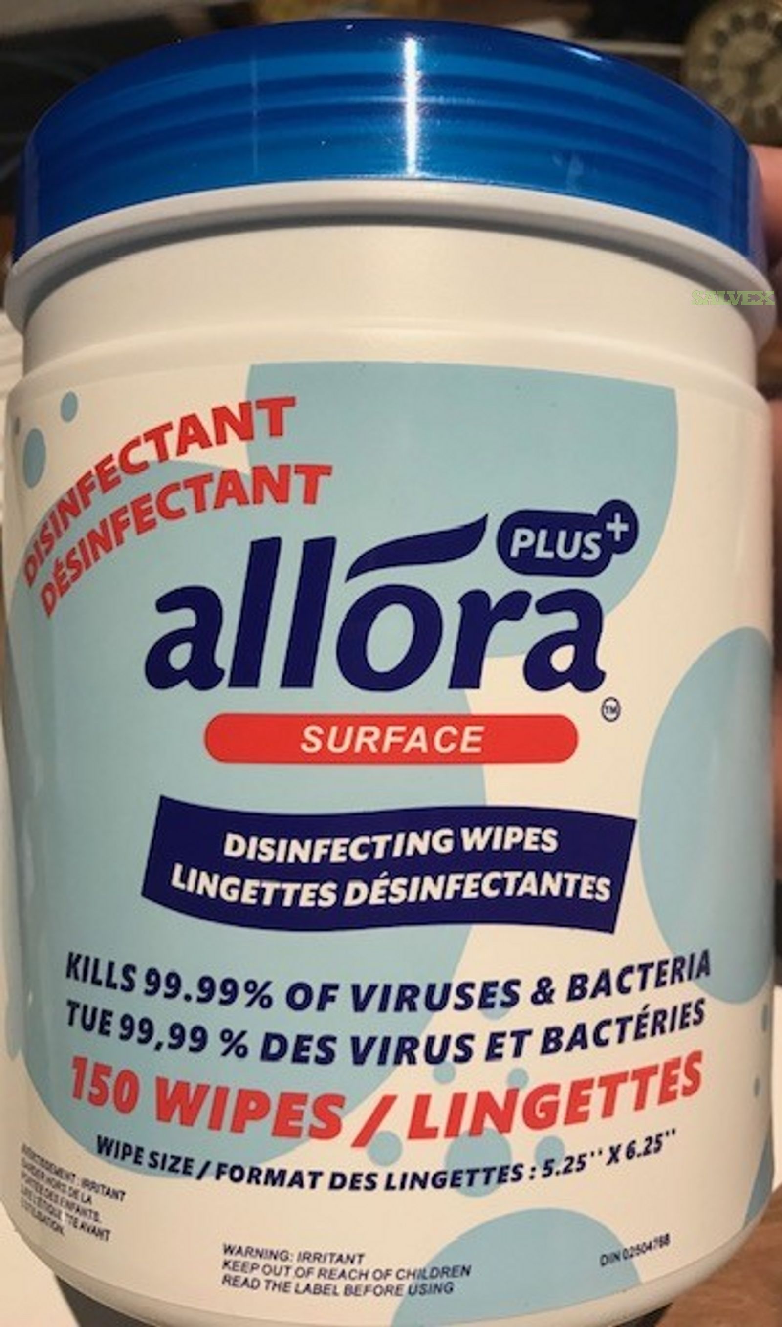 ALLORA 150 Disinfectant Wipes Tub (800,000 Units) Salvex