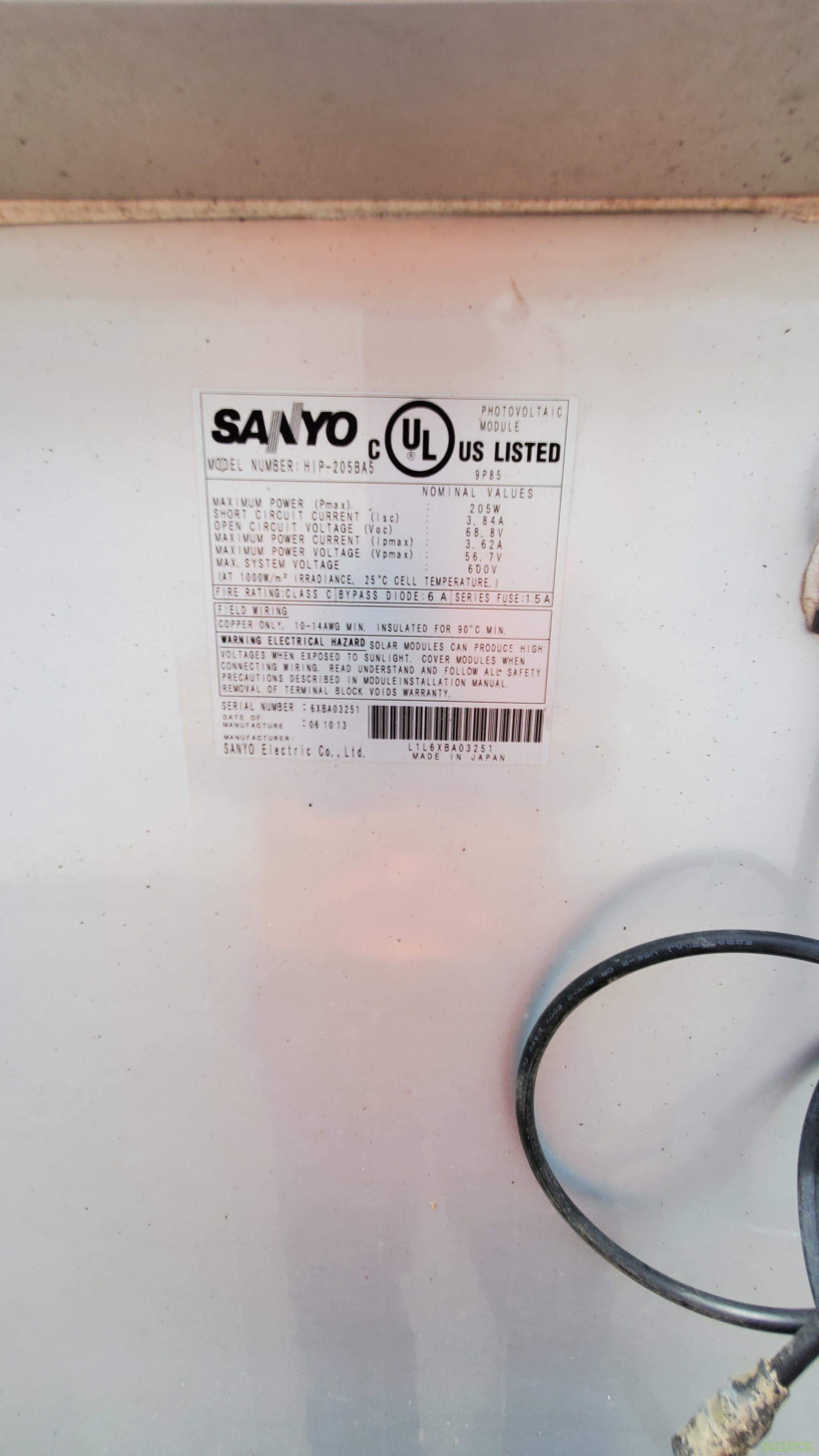 Sanyo HP 205BA5 205W Solar Panels (4,000 Units)
