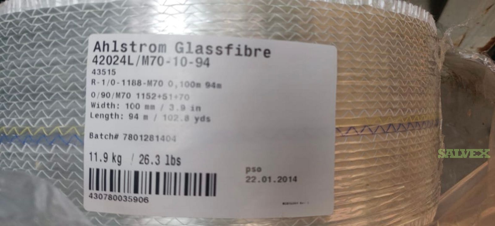 Ahlstrom 42024L/ M701094 Glass Fiber 2014 (18000kgs/ 1x40" Full Load
