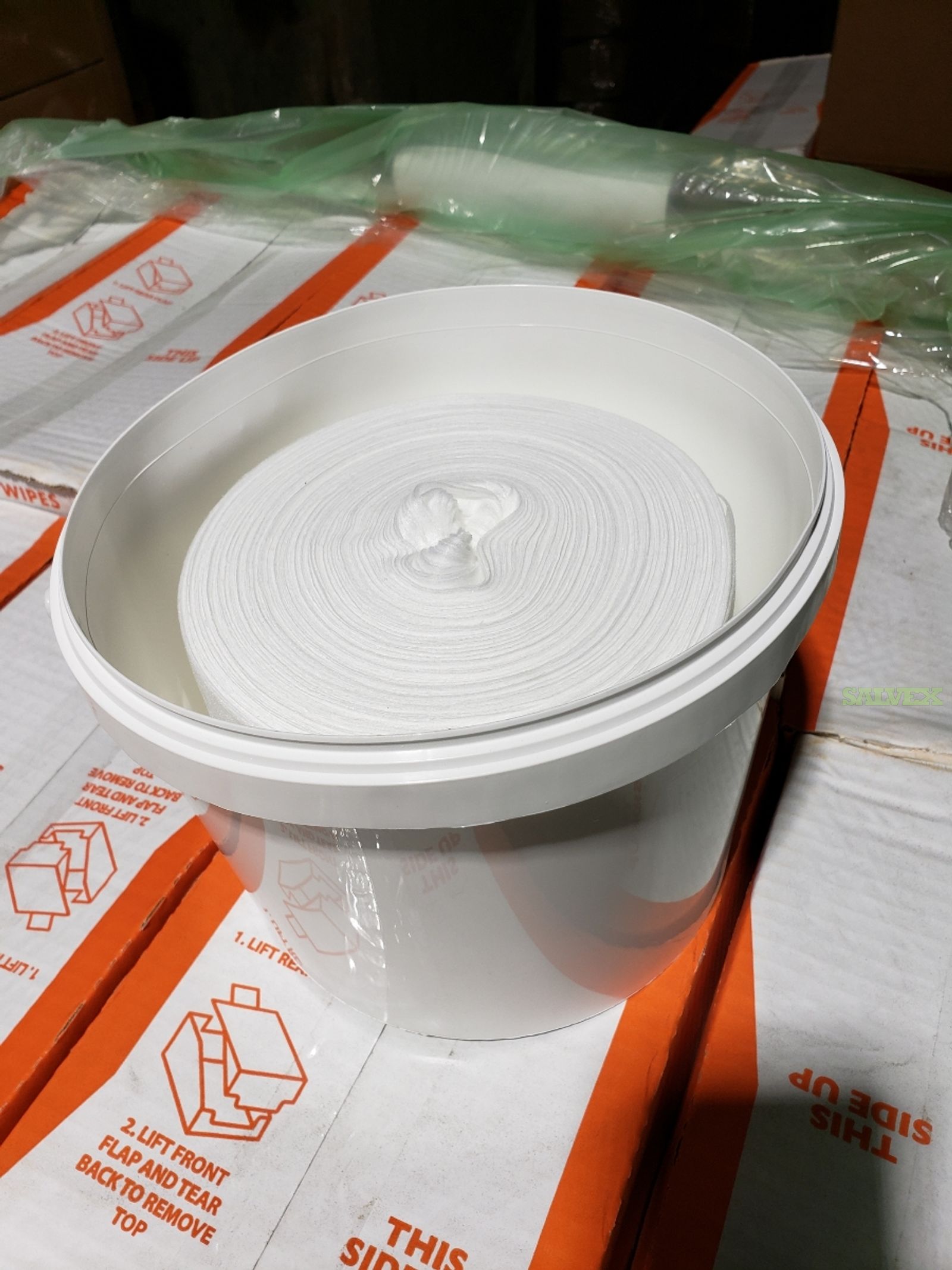 Dry Wipe Rolls In Dispenser Buckets With Lids Included (12,000 Units