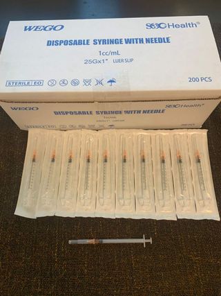 Syringes 1mil With 1ml Luer Slip Syringe With 25G*1 Needle (1,500,000 ...